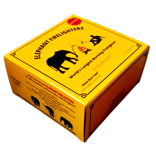 Elephant Firelighters for braai and camping, eco-friendly by Stofpad