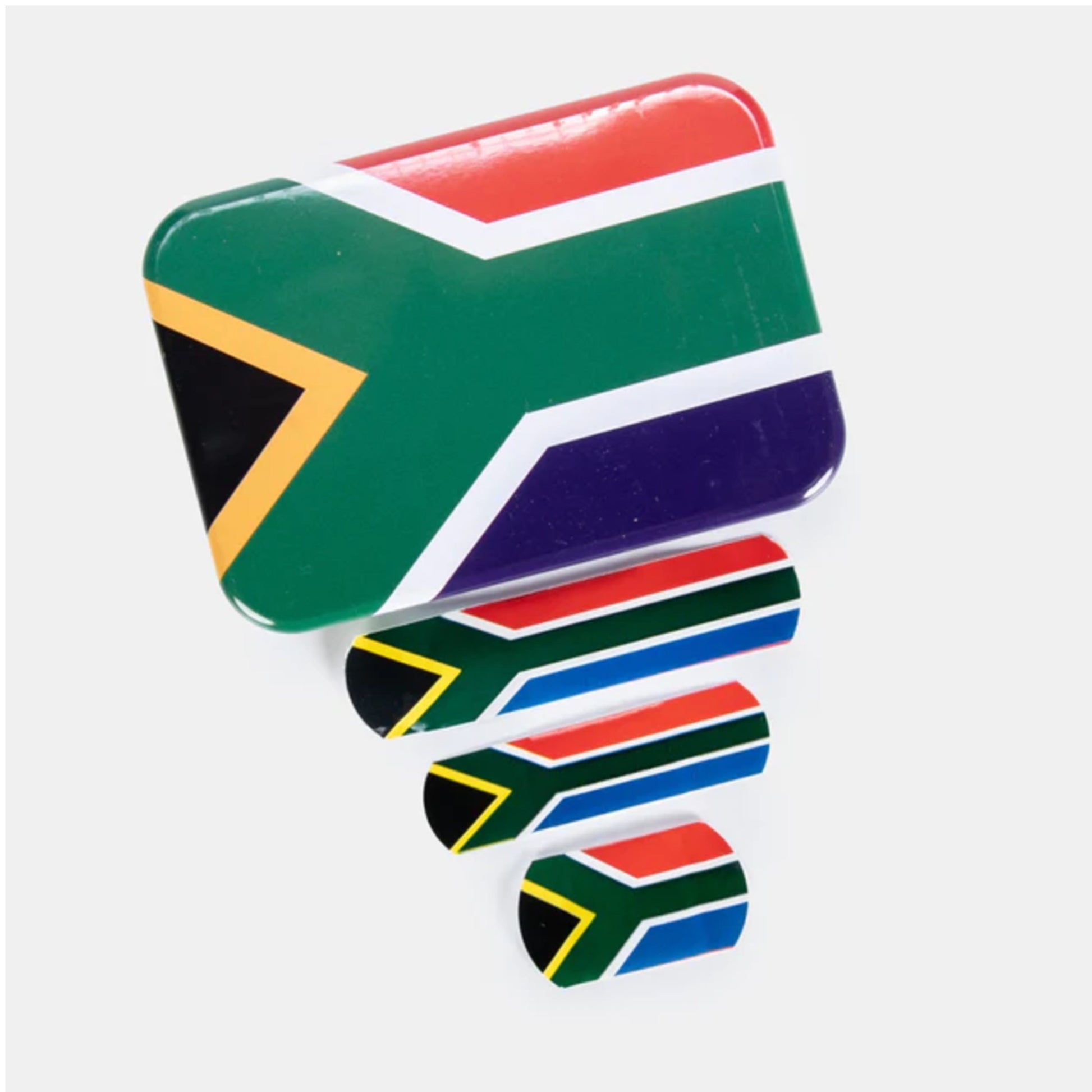 South African flag design on a white background
