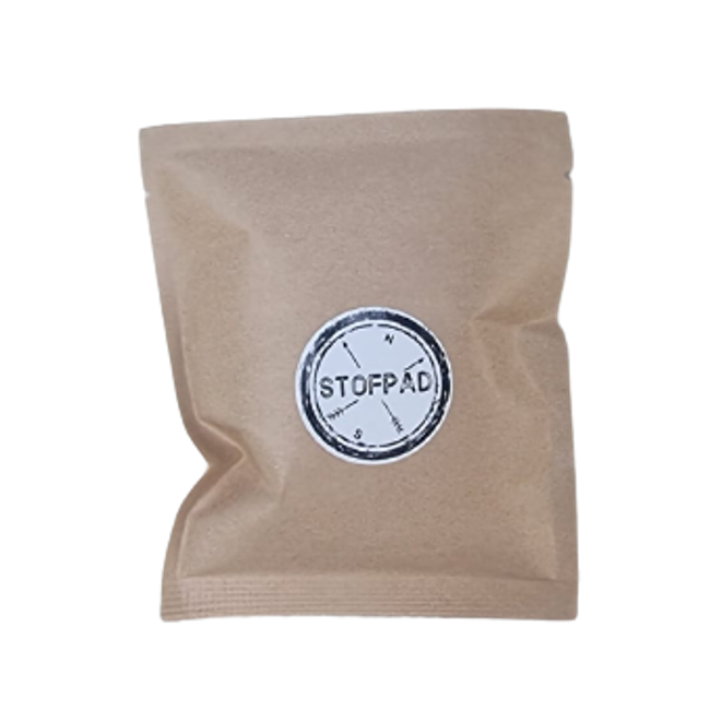 brown bag with stofpad logo on
